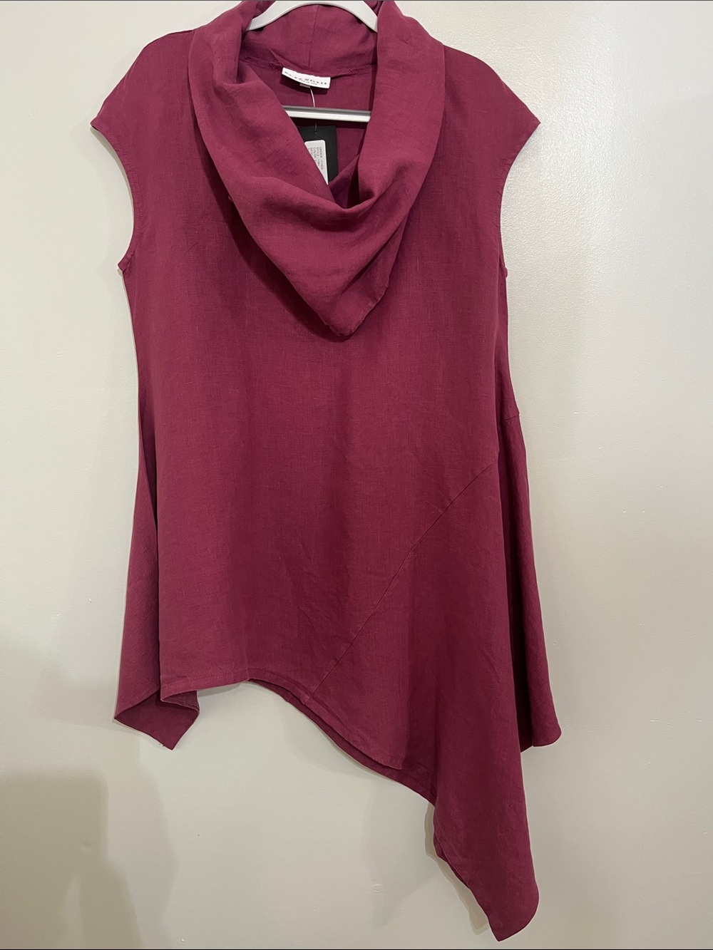 bryn Walker Noa Sleeveless Asymmetric Cowl Neck Tunic - Berry Plum